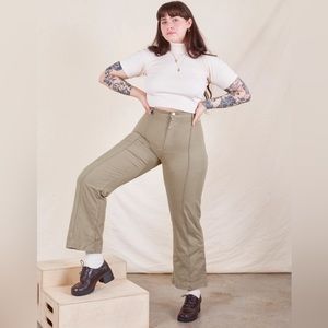KHAKI GREEN: BIG BUD PRESS NWT western pants petite L